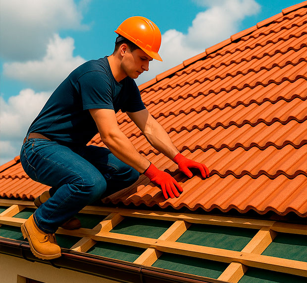 Кровля из цементно-песчаной черепицы в Твери