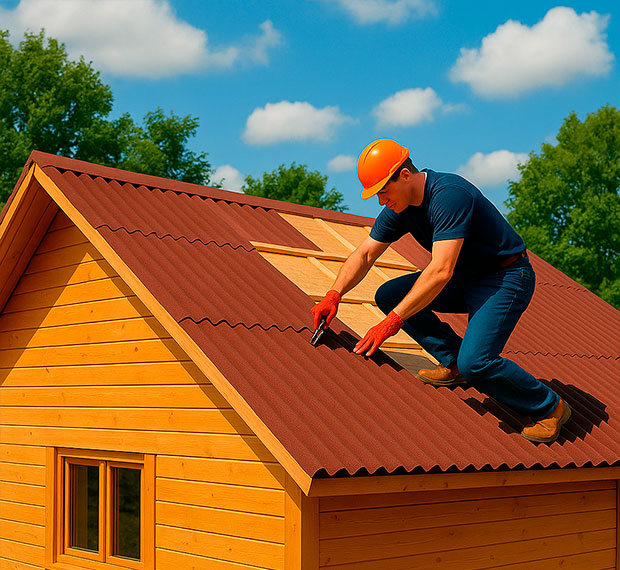 Монтаж кровли из ондулина в Твери