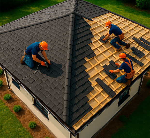 Монтаж четырехскатной крыши в Твери