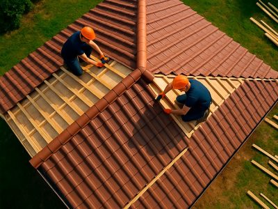 Монтаж двухскатной крыши