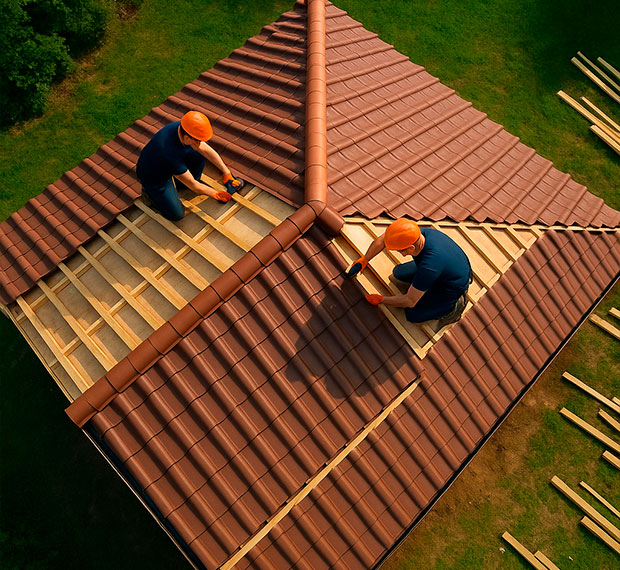 Монтаж 2-скатной крыши в Твери