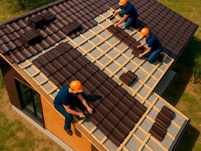 Монтаж односкатной крыши