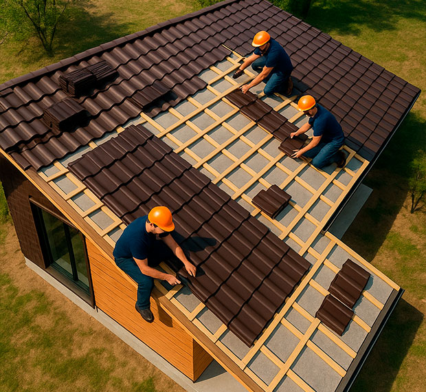 Монтаж 1-скатной крыши в Твери